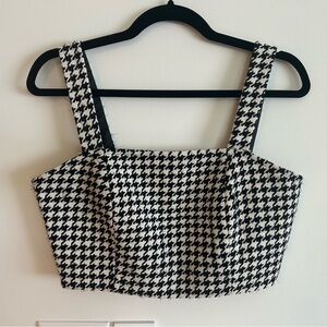 ASOS Black and White Houndstooth Crop Top